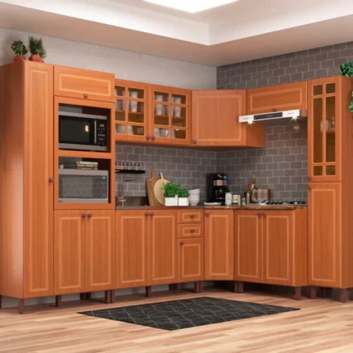 Cozinha Modulada Indekes New Lara 8 Peças 217x413x32cm